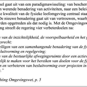 Overzicht verbeterdoelen van de Omgevingswet